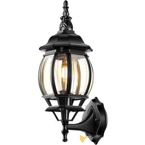 VIANIS Outdoor Wall Lights, Dusk to Dawn Outdoor Garage Light Wall Mount, Black Exterior Light Fixture for House, Exterior Sconce Lights for Coach, Waterproof Outside Porch Lights Wall Lantern Lamp (Up 1PK)