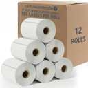 Mobile Printer Labels 4x6 - Printable Thermal Shipping Address Labels Compatible with Zebra Printers - Thermal Label Printer Paper 0.75-inch core with 105 Labels per Roll (12 Rolls)