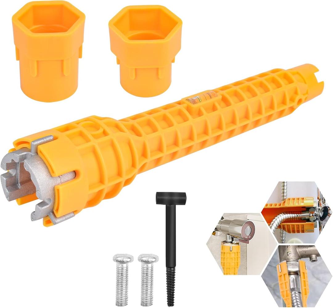 LAGAHS 8 in 1 Sink Multi Water Pipe Wrench, Basin Tap Sink Wrench, Plumbing Tools, Tap Basin Spanner, Plumbers Wrench Tools, Plumbing Tools and Equipment, Toilet Seat Spanner, for Bathroom Kitchen 