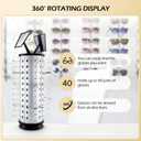 VARIPOWDER 360 Rotating Sunglass Display Stand Sunglasses Organizer for Commercial & Home Use, Eyeglass Holder Stand, Space-Saving Sunglasses Display Rack with Mirror for 44 Pairs of Glasses