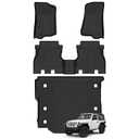 Naibeve Floor Mats for for Jeep Wrangler JL 2018-2025 2026 Limited 4-Door with Subwoofer(Not for JK/4XE/PHEV/2-Door) - All Weather Custom Fit for Jeep Wrangler JL Floor Mats Interior Accessories