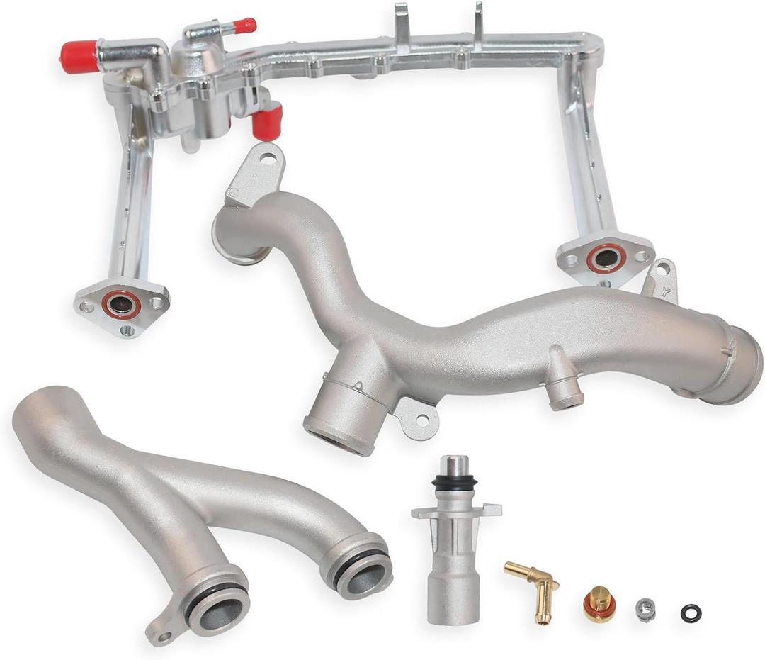 3.0L V6 Aluminum Coolant Water Pipe Kit Compatible with 2014-2019 Land Rover Range Rover Replace# LR109401 LR041788 LR075991 LR087558 LR122710 AJ814053 AJ814006 AJ813848