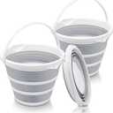 2-Pack Collapsible Buckets - 2.6 Gallon (10L) Large Capacity, Essential for RV, Garden Cleaning, Car Washing, Camping, Fishing, Multi-Purpose Durable Portable Buckets, Easy Storage, Use Anywhere