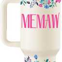 Memaw Gifts for Memaw from Grandkids for Birthday Mothers Day Christmas 40oz Travel Cup Insulated Tumbler with Lid & Straw