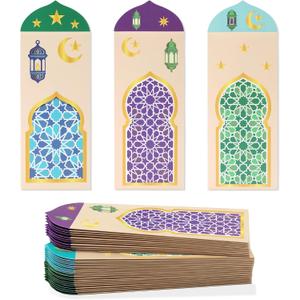 24 Pack Eid Mubarak Envelopes, 3 Designs Eidi Envelopes, Money Gift Card Holders for Kids, Ideal for Eid Al-Fitr and Eid Al-Adha Celebrations