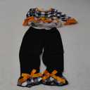 1-6T Toddler Girl Halloween Clothes Set Plaid Pumpkin T-Shirts Tees Pullover Shirts Tops+Flare Pants Outfit Set (Black,   2-3T )