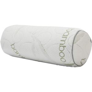 Kingnex Bolster Roll Pillow for Sleeping on Back or Side Under Knee to Relief Lower Back Pain Between Legs for Side Sleepers Cylinder Pillow with Bamboo Viscose Removable Cover 18x6 (White)