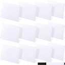 Outus 12 Pcs 4 x 3 Inches Buffet Food Labels Mini Small Chalkboard Signs White Acrylic Food Markers Little Price Signs with 2 Pcs Erasable Marker for Wedding Birthday Bakery Table Display