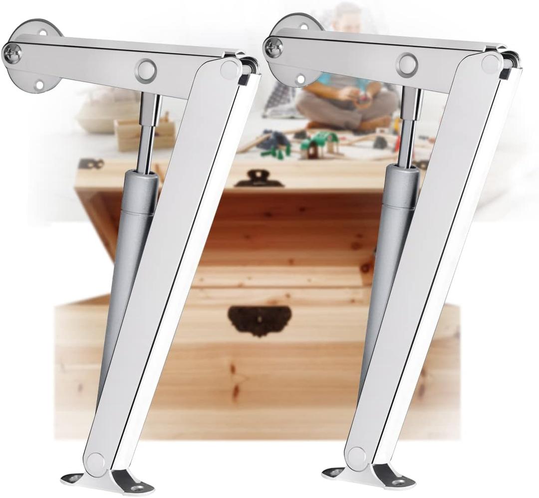 100N Heavy Duty Soft Close Lid Support Hinge, Chest Hinge Heavy Lid Hinges for Wooden Box Trunk, Toy Box Hinges Soft Close Safety Slow Lowering 45lbs/2pcs (Hingex)