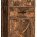 TEENFON Tall Bathroom Cabinet, Storage Cabinet with 6 Shelves & Drawer, Brown 
