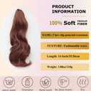 DAXSRXI Claw Clip Ponytail Extension, Clip in Ponytail, 14 Inch, 30B | Copper Brown, Ponytail Extension, Pony Tails Hair Extensions, Hair Ponytail Extension