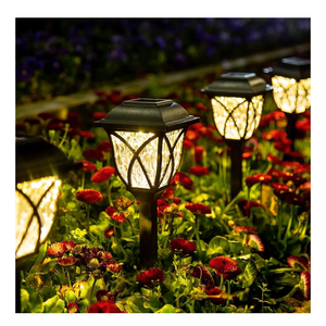 GIGALUMI Solar Lights Outdoor Waterproof, 5 Pack LED Solar Garden Lights, Outdoor Decorations, Garden Decor for Yard, Patio, Landscape, Planter, Walkway (Warm White)