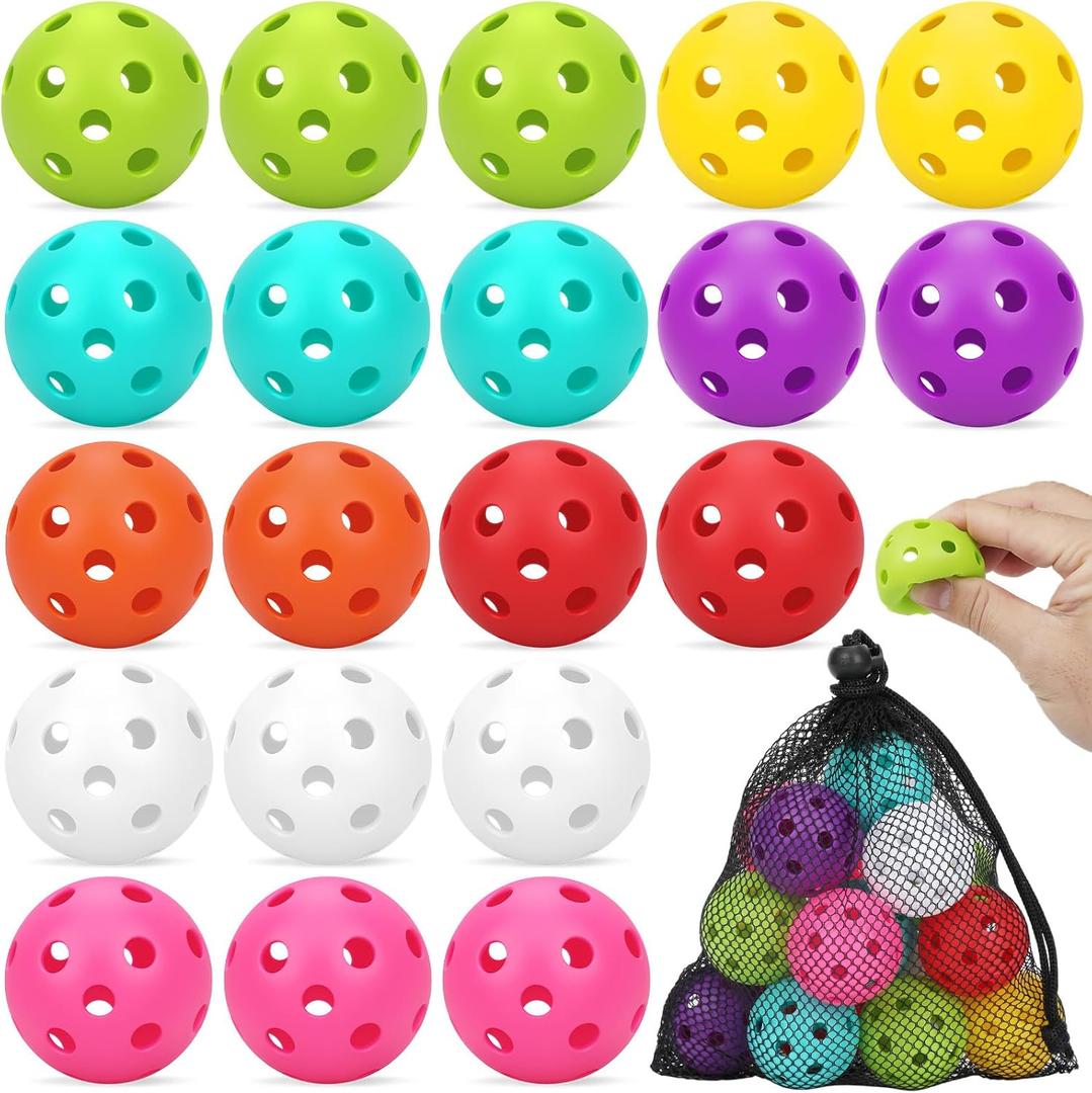 Coopay 20/40/80 Pack Mini Plastic Practice Baseballs, 1.65inch Small Soft Training Balls with Drawstring Bag for Baseball Hitting, Pitching & Batting Training, Indoor & Outdoor