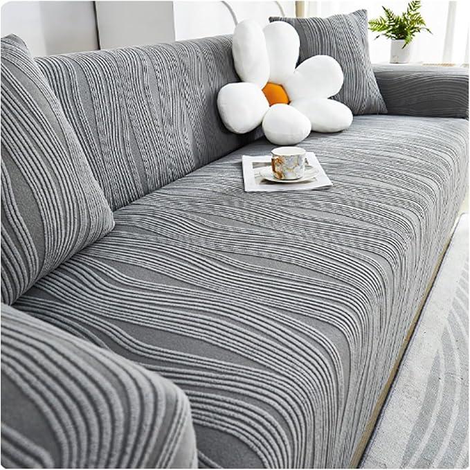 Stretch Velvet Sofa Slipcover for 1-5 Seater Couch Covers Non Slip Sofa Covers with Elastic Bottom L Shaped Couch Slipcover for Living Room(Style 6,3-Seater (190-230cm))
