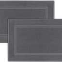 Tens Towels Pack of 2 Bath Mats 100% Cotton, 20 x 32 Inches, Super Absorbent, Hotel Quality Premium Floor Towels, Luxurious, Soft & Quick Dry, Not a Bathroom Rug, Dark Grey