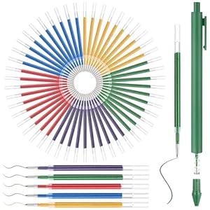 AmazingSpark 50 Pcs 1mm Retractable Ballpoint Pen Refills Bulk 4.92 Inch Replacement Ballpoint Ink Pen Refills Smooth Writing for Click Ball Point Pens School Office Supplies (Colored, Glitter)