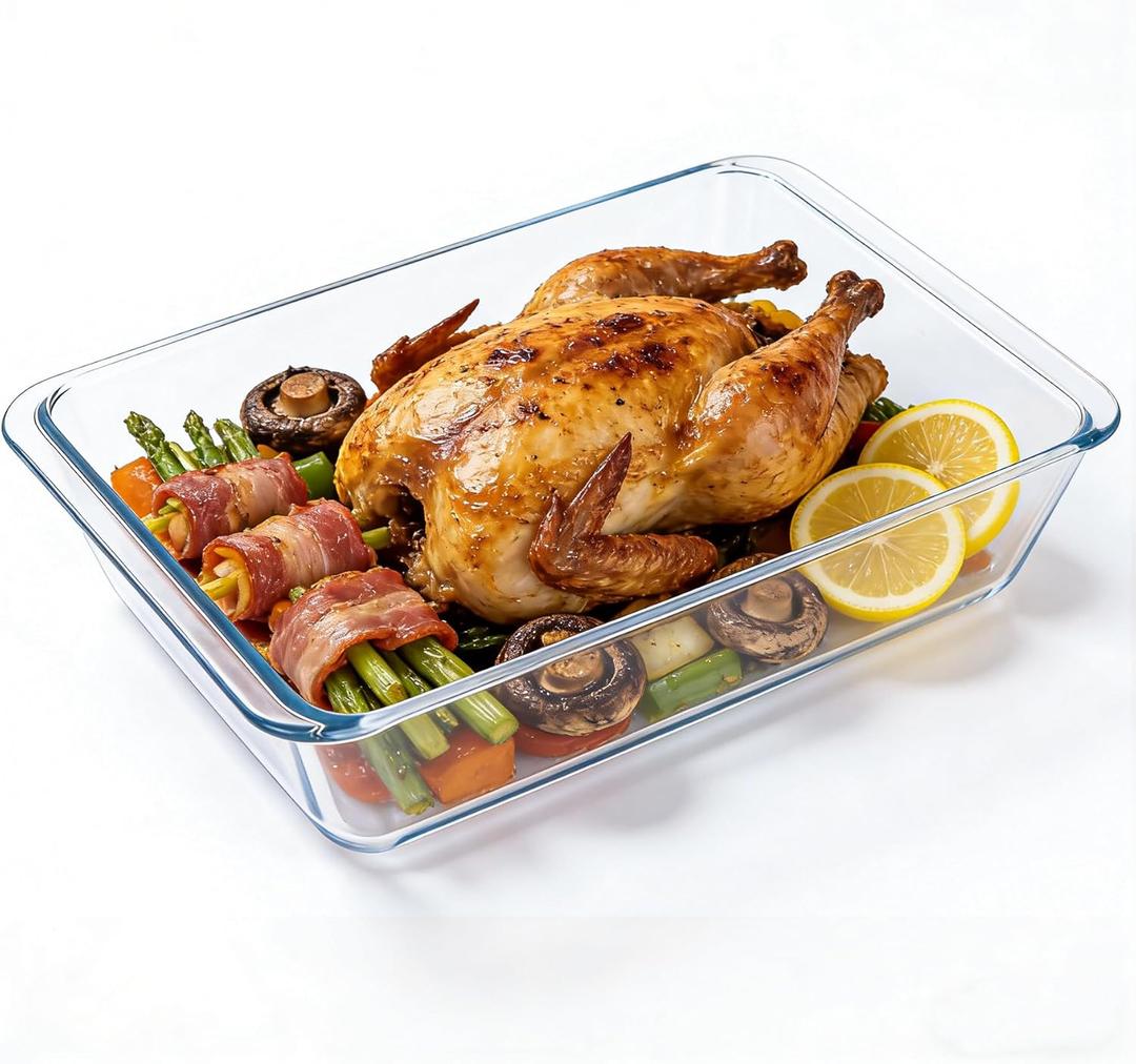 5.7qt Extra Large And Deep Glass Baking Dish - 9x13 Rectangular Tempered Glass Baking Dishs For Oven，Microwave And Dishwasher Safe