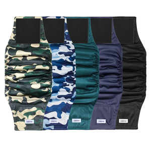 Reusable Dog Diapers Male, Premium Washable Belly Bands for Male Dogs, Pack of 5, High Absorbing Small Male Dog Wraps for Doggie & Puppy in Incontinence or Excitable Urination and Training (S, Camo & Dark Solid Color)