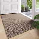 YDKGL Door Mat 31x47, Dirt Resistant and Absorbent, Non-Slip Rubber Backing Floor Mats, Easy Clean Low-Profile Doormat for Entryway, Front Door, Inside Entrance Brown