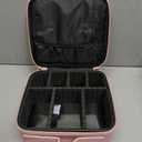 Relavel Travel Makeup Train Case Cosmetic Case Organizer Portable Artist Storage Bag with Adjustable Dividers for Cosmetics Makeup Brushes Toiletry Jewelry Digital Accessories (Pink)