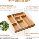 Bamboo Drawer Organizer 5 Pcs for Kitchen Multi-purpose Storage Dividers for Kitchen, Office, Jewelry, Cosmetics, Wooden Drawer Dividers for Drawer Organizer Desk Organizer Gift for Women Gifts Idea