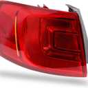 Tail Light Assembly Outer Compatible with 2011-2018 Volkswagen Jetta Left Driver Side Taillight w/o Rear Fog Lamp Replace 5C6945095D (Halogen Type)
