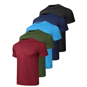 1/5 Pack Workout Shirts for Men Athletic Running Gym Quick Dry Short Sleeve Performance Moisture Wicking T Shirt M