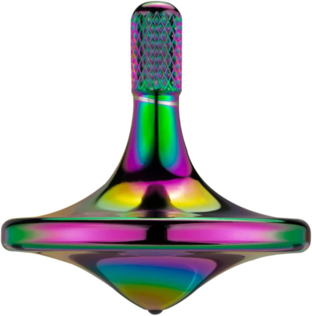 Precision Metal Spinning Top, Spin Smooth for A Long Time, Best Spin Time Over 8 Minutes, Perfect Balance Well Made EDC Desktop Gyro Toy for Office for Adults | Unique Gift (Iridescent)
