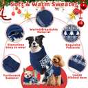 Christmas Dog Sweaters for Small Medium Large Dogs and Cats,Pet Soft Warm Holiday Outfit Girl & Boy,Pup Winter Clothes Turtleneck Double Knitting Collar for Outdoors Playing (Blue,X-Large)