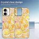 Clear Magnetic Case for iPhone 16 Plus, Slim Anti-Yellow Transparent Cover, Military Grade Protection, Phone Cases for iPhone 16 Plus, Retro Sun