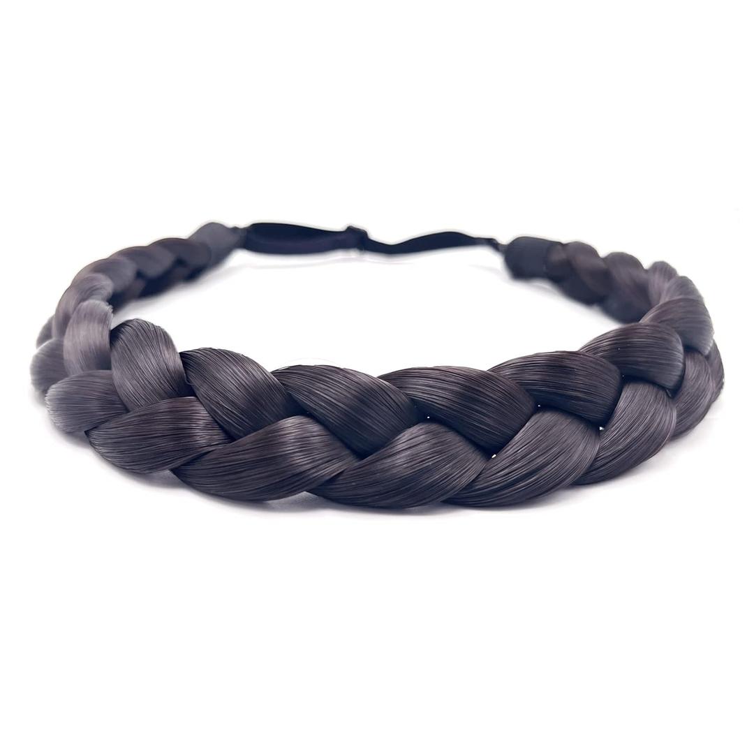 TOECWEGR Braided headband for Women 3 Strands Synthetic Braided Hair Headbands Stretch Plaited Hairs Headbands Hairpiece Fashion Hair Accessories (SG-YLN-WG01)
