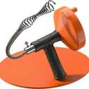 Drain Snake Auger 33 Feet, Plumbing Snake Drain Hair Clog Removal Tool, Sink Unclogger Drain, Heavy Duty Toilet Snake Auger, Cleaner Tool for Bathroom Kitchen Tub Shower Drain Clog Remover with Gloves