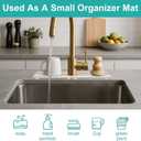Small Diatomite Kitchen Sink Faucet Mat Water Absorbing Stone Tray Quick Drying Stone Mat for Kitchen Sink Protector Splash Guard Behind Faucet Water Absorbent Mats for Bathroom Counter Decor (16" x 4", Beige)