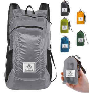 4Monster Hiking Daypack,Water Resistant Lightweight Packable Backpack for Travel Camping Outdoor Silver