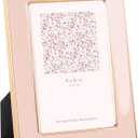 4x6 Enamel Picture Frame, Gold Metal Edge with Easel, Real Glass Photo Frame for Wall and Tabletop Display Family Office Photo Gallery, Pink Enamel/1pc