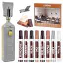 Laminate Floor Repair Kit with Heat Pen, 11 Color Wood Vinyl Floor Furniture Repair Kit Linoleum Repair Hard Wax Touch Up Marker Cover Scratches, Stains