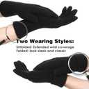 Achiou Women Winter Gloves, Touch Screen Texting Gloves, Elastic Soft Warm Knit Lined, One Size (Black)
