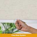 Persilux Free-Stop Cordless 100% Blackout Roller Blinds for Indoor Windows, Natural Woven Fabric UV Protection Privacy Thermal Insulated Roller Shades for Windows, Home, Office, Cream 35.5" W x 64" H (Cream (100% Blackout))