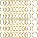 Boao 60 Pcs Loose Leaf Binder Book Rings Metal Binder Rings for Index Cards, Key, School Office Home Shower Curtain(1.2 Inch,Gold)