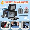 Petskd Top and Side Expandable Pet Carrier 17x11x9.5 Inches Alaska Airline Approved, Soft-Sided Carrier for Small Cats and Dogs with Locking Safety Zippers and Anti-Scratch Mesh(Blue)