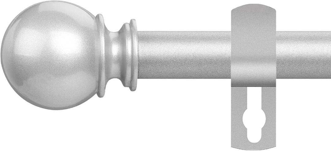 Silver Curtain Rods for Windows 48 to 84 or 88 Inches Max - 5/8'' Metal Heavy Duty Curtain Rods Set - Rustic Decorative Drapery Rods with Brackets for Farmhouse, Bedroom, Sliding Glass Door (30-88"(1 Pack))