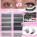 2 x Lash Clusters Kit, 1008Pcs Natural Volume Lash Clusters, 10-18mm Wispy Manga Clusters with Eyelash Glue, Brush, Tweezer, Remover, Fluffy Lash Extension Kit for DIY Eyelash Extensions