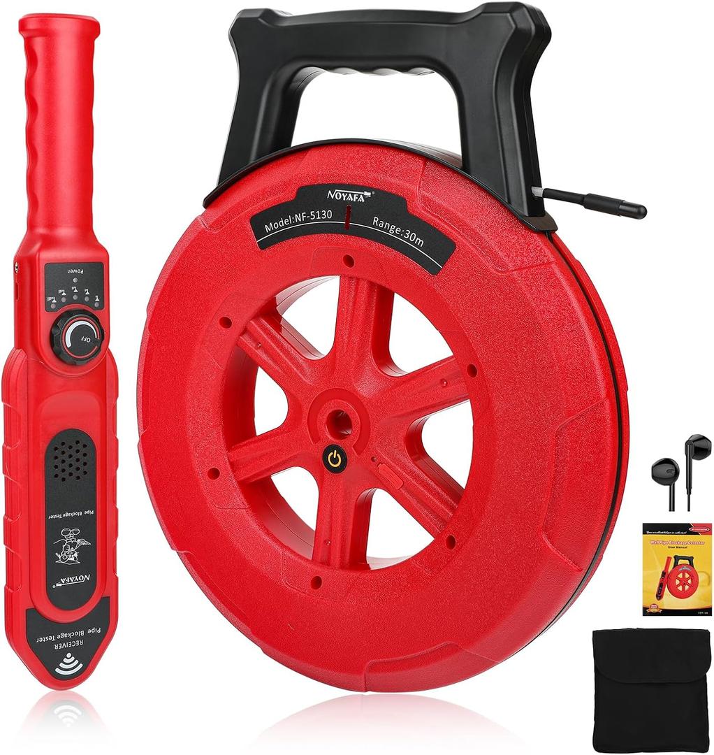 Pipe Locator Underground Pipe Blockage Detector Locators Water Pipe Wall Scanner,Water Pipe Locator Pipeline Underground Diagnostic,Blocking Clogging Scanner for Concrete PVC Water Pipes 100ft