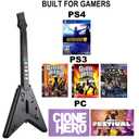 NBCP Wireless Guitar Controller for PlayStation 4, PC,PS4/PS3,Clone Hero, Fortnite Festival,Compatible with Guitar Hero & Rock,Plug-and-Play USB Receiver