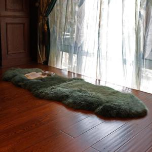 Genuine Sheepskin Rug New Zealand Fluffy Lambskin Rug, Natural Luxury Sheepskin Throw for Bedroom Living Room Children's Room - Premium Area Rug Chair Cover (26 Feet, Forest Green)