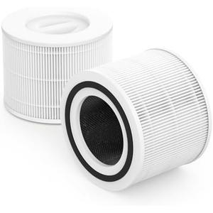2 Pack Core 300 Replacement Filter Compatible with Levoit Core 300, Core 300S, Part# Core 300-RF, White