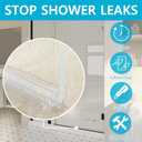 Shower Door Bottom Seal, 2-Pack Frameless Door Seal for 5/16 Inch Glass Door- 39 Inch Long Ultra Clear Shower Door Seal Strip, Stop Shower Leaks and Create a Water Barrier(5/16" Door)