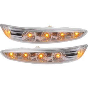 X AUTOHAUX 1 Pair Car 4 LED Front Left and Right Side Mirror Turn Signal Light 87613-3S000 87623-3S000 for Hyundai Sonata 2011-2014