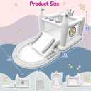 Inflatable Water Slide for Kids, PVC Bouncy Castle Outdoor with Slide, Bounce House, Basketball Hoop, Pool, Rings, Target Game, Jumping, Pump Included, 133"L x 70"W x 65"H