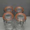 Anwoi Wide Mouth Glass Jars with Airtight Lid 32OZ 4 Pack, Kitchen Storage Large Clear Canister Jars with Hinged Lid with Measurement Marks For Canning,Coffee,Flour,Sugar,Beans